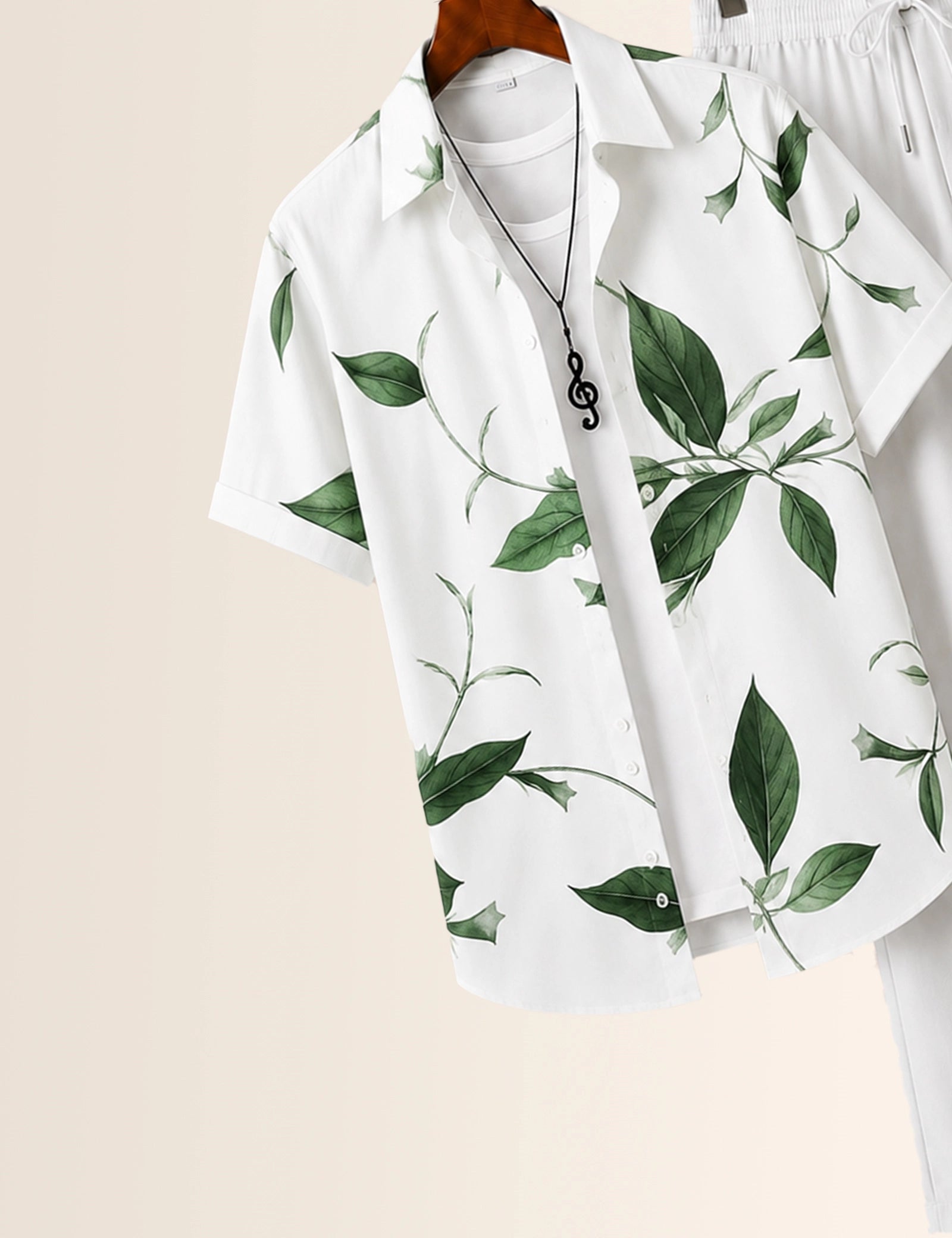 Green Leafs Printed Full Pant Cords - XPCRDF