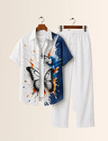 Navy Butterfly Printed Full Pant Cords - XPCRDF