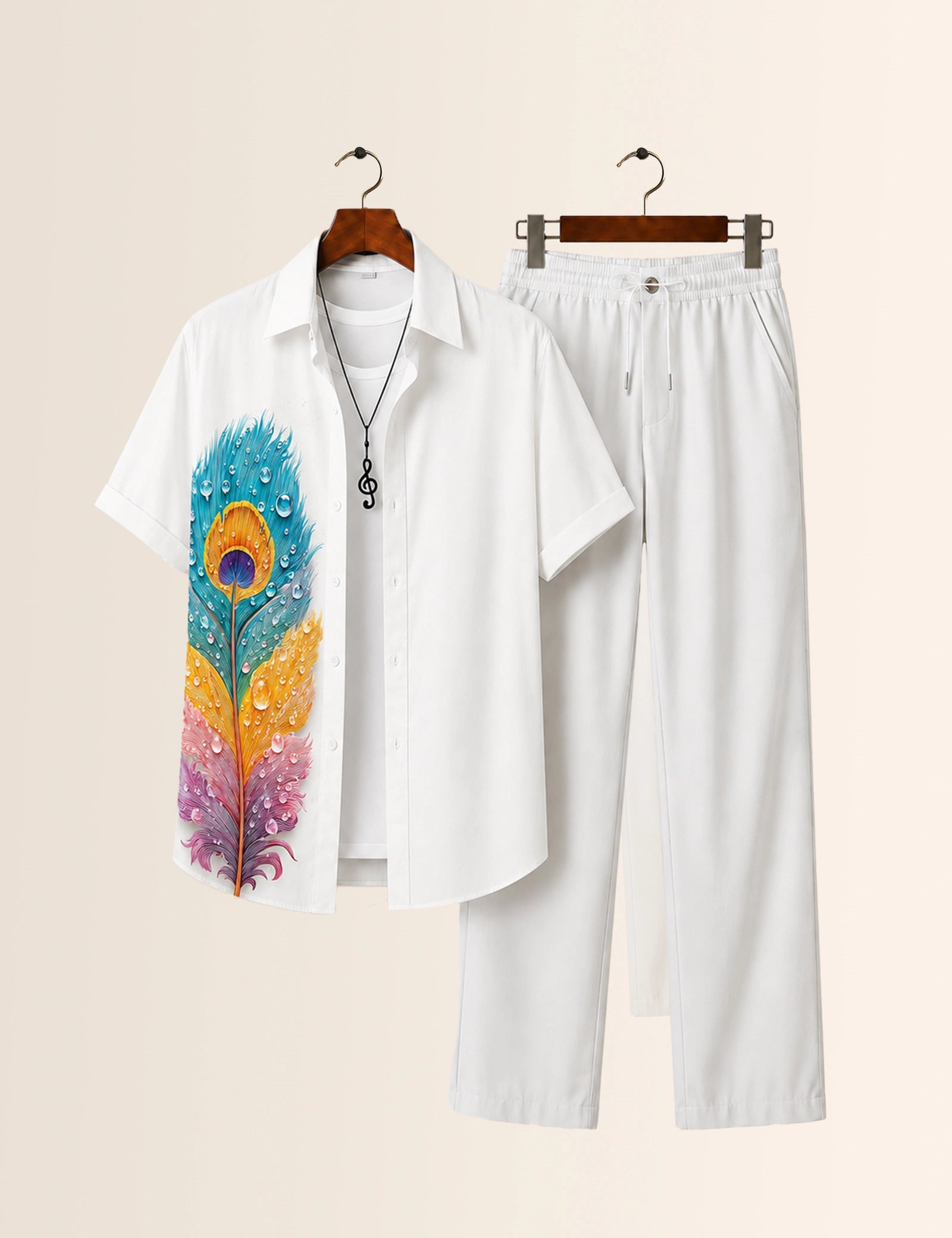 Peacock Feather Printed Full Pant Cords - XPCRDF