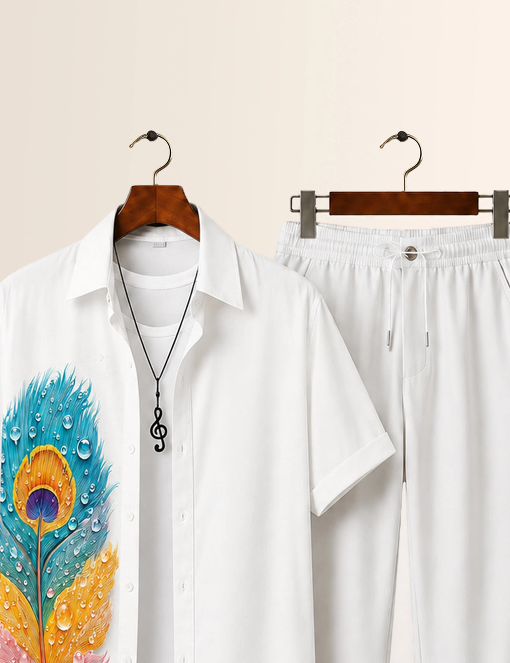 Peacock Feather Printed Full Pant Cords - XPCRDF