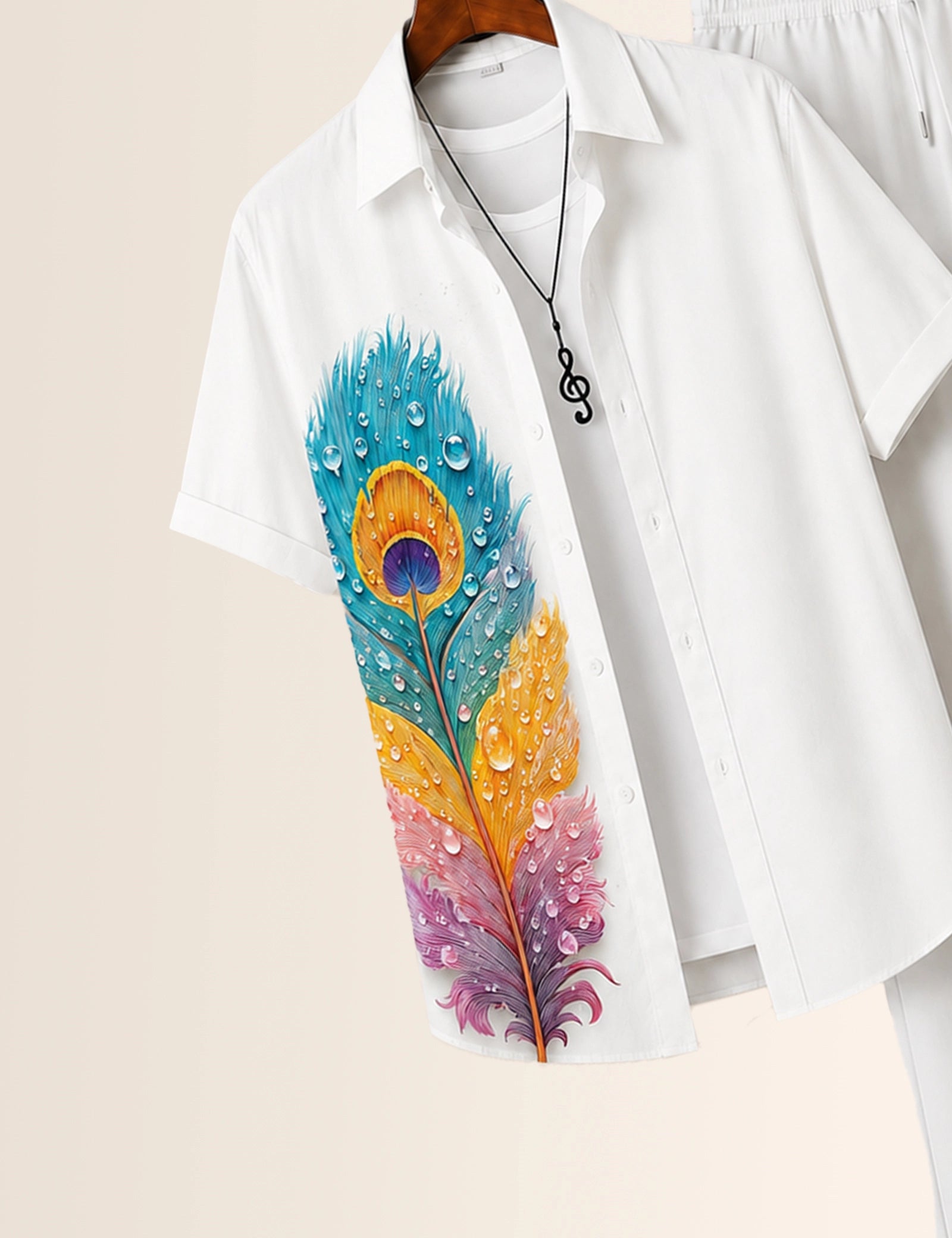 Peacock Feather Printed Full Pant Cords - XPCRDF