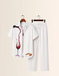 Red Wine Printed Full Pant Cords - XPCRDF