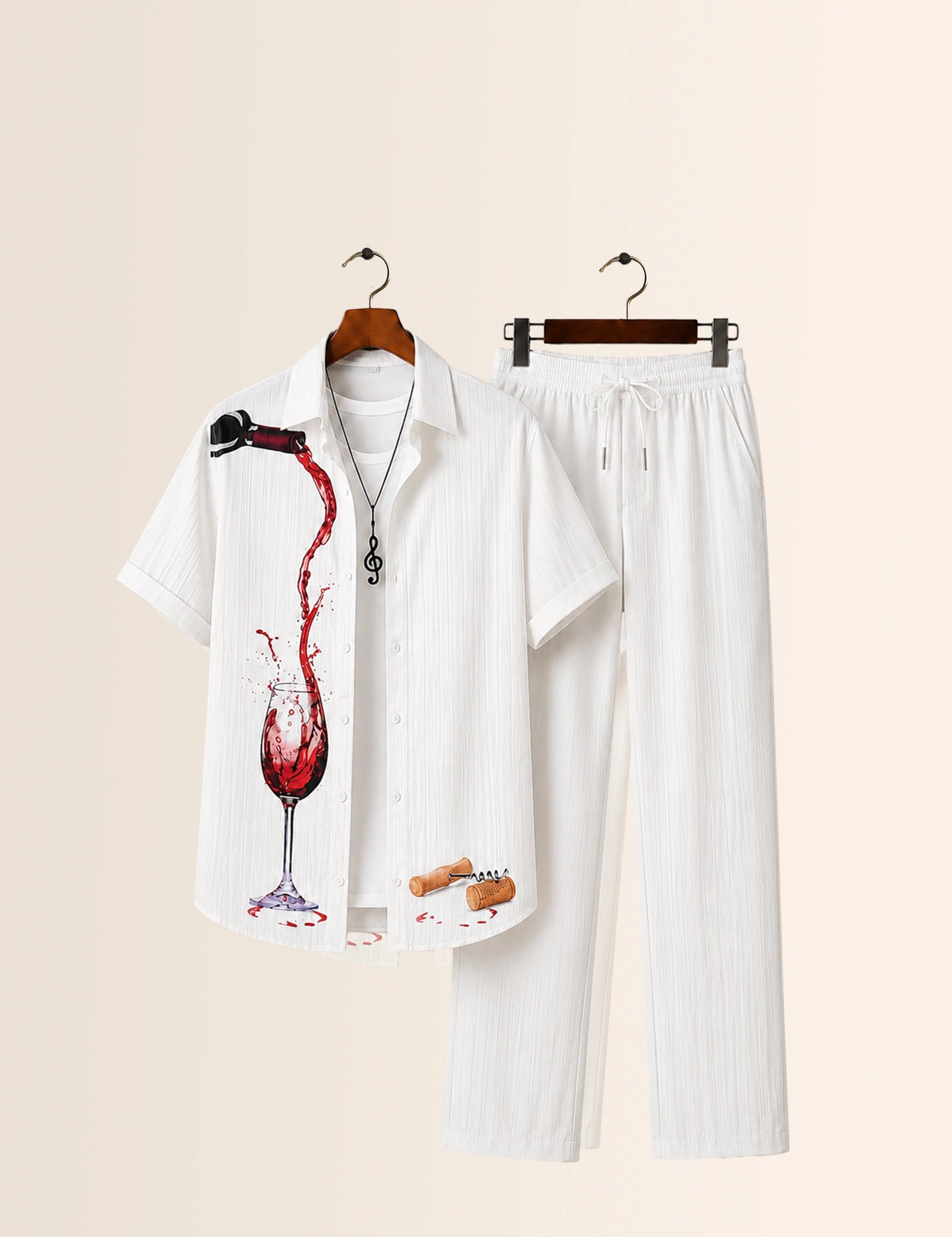 Red Wine Printed Full Pant Cords - XPCRDF
