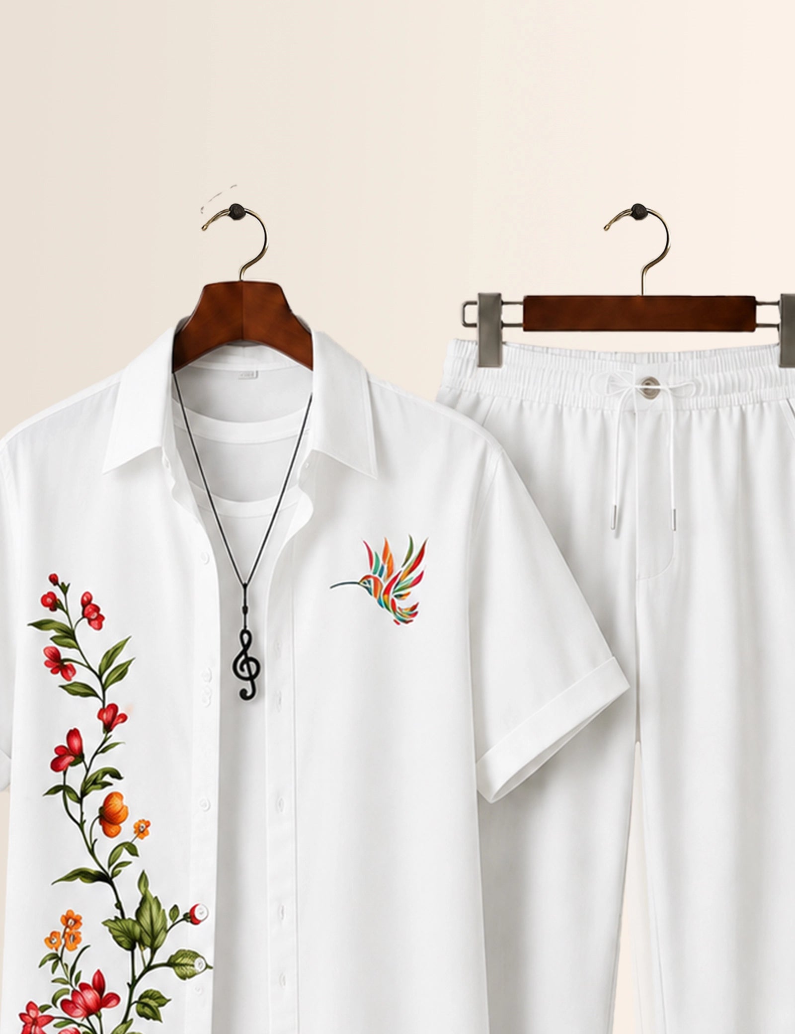 Side Flower Printed Full Pant Cords - XPCRDF