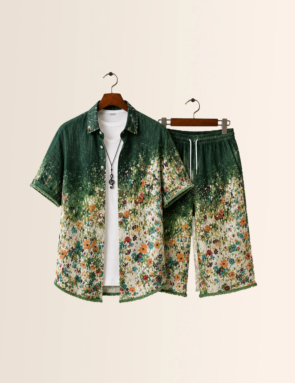 Green Flowers Everyday Co-Ord Set - XPCRDH