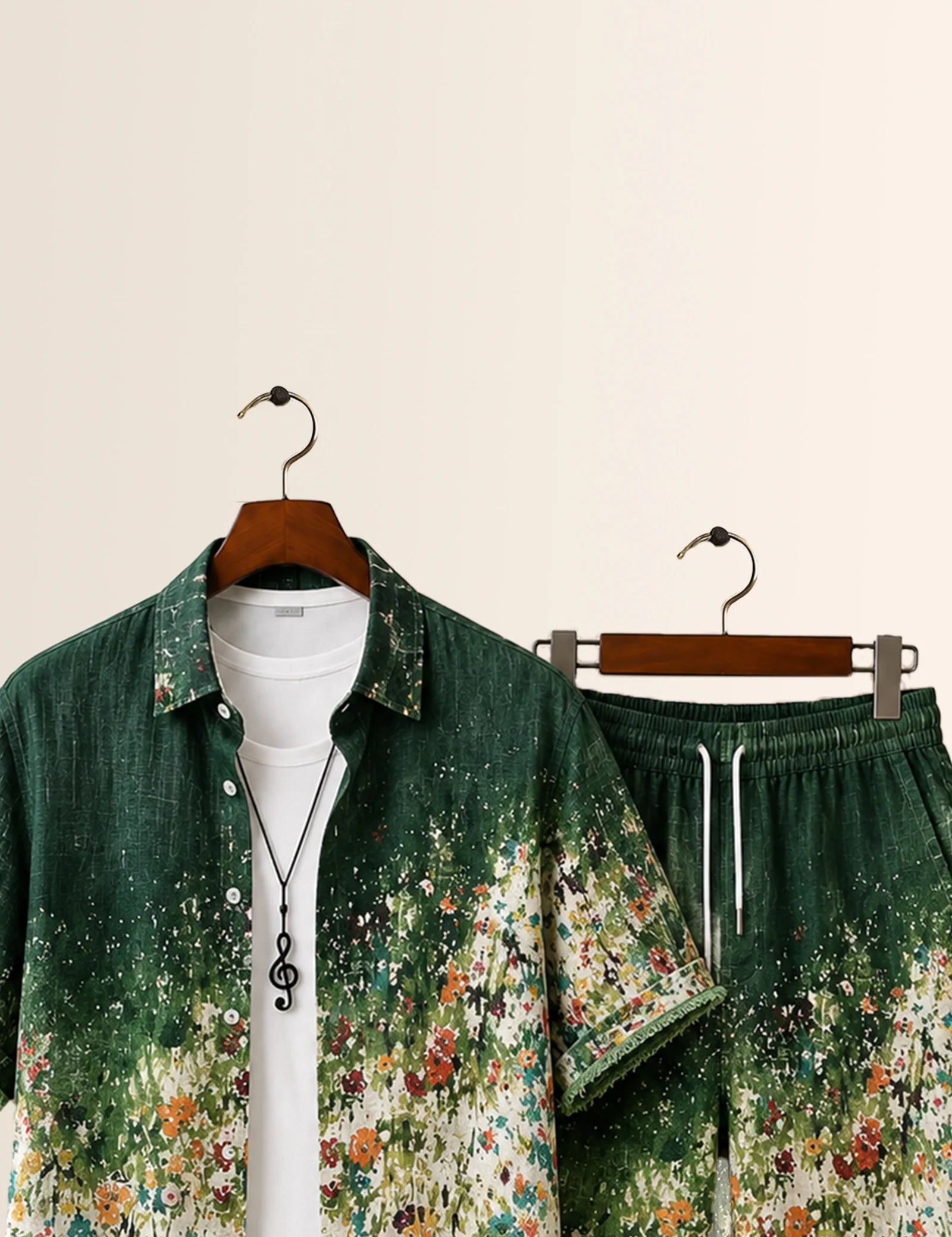 Green Flowers Everyday Co-Ord Set - XPCRDH