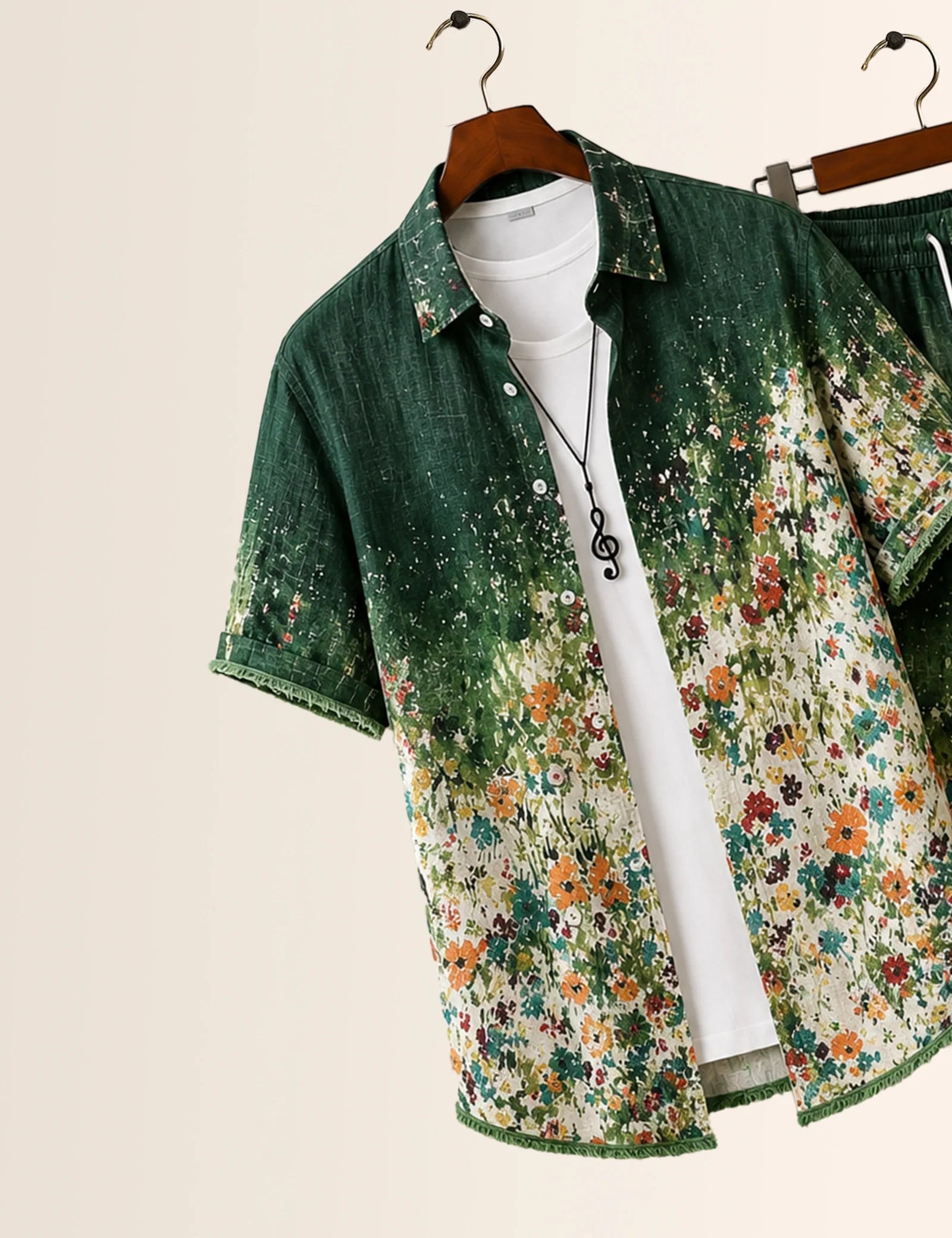 Green Flowers Everyday Co-Ord Set - XPCRDH