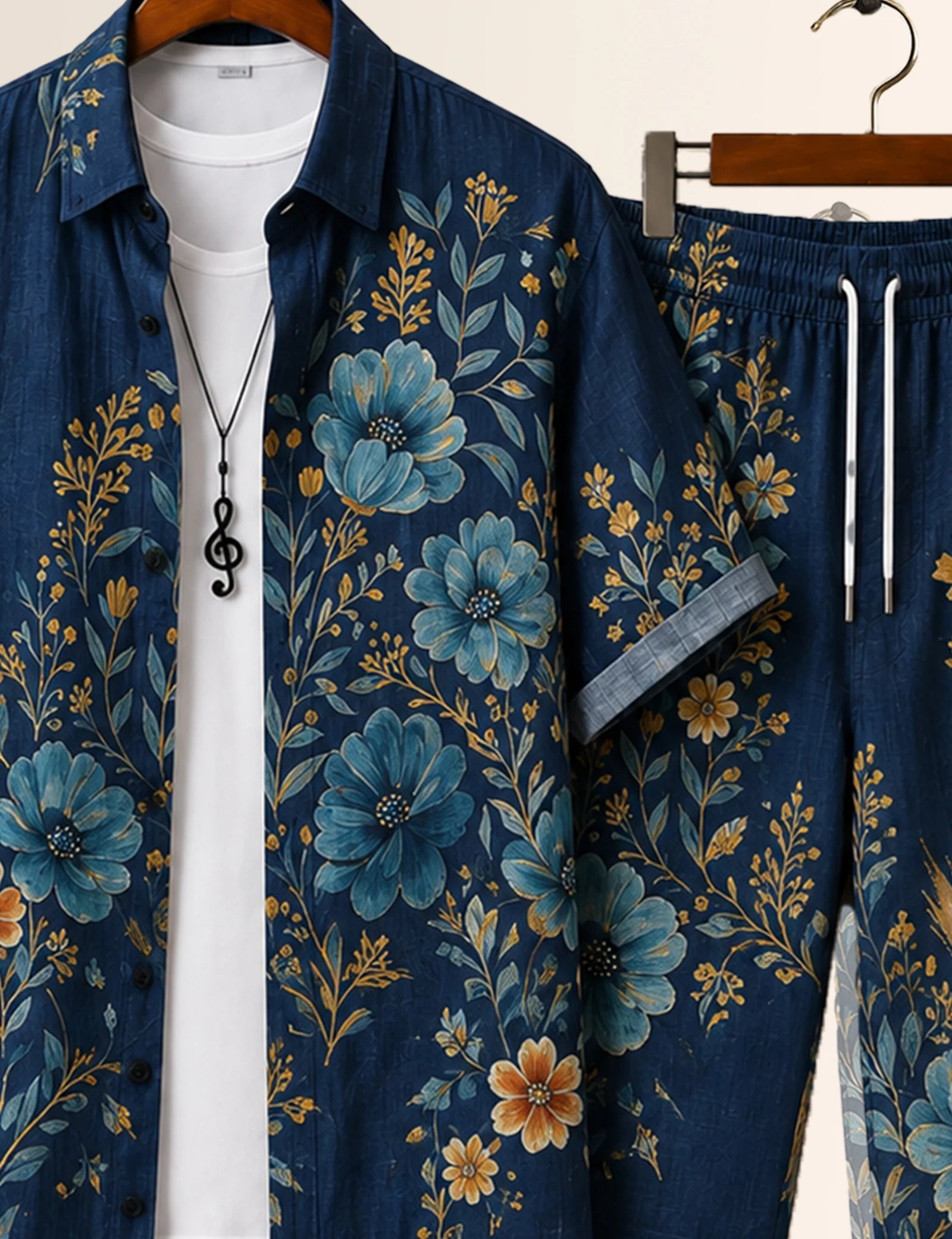 Navy Flower Everyday Co-Ord Set - XPCRDH