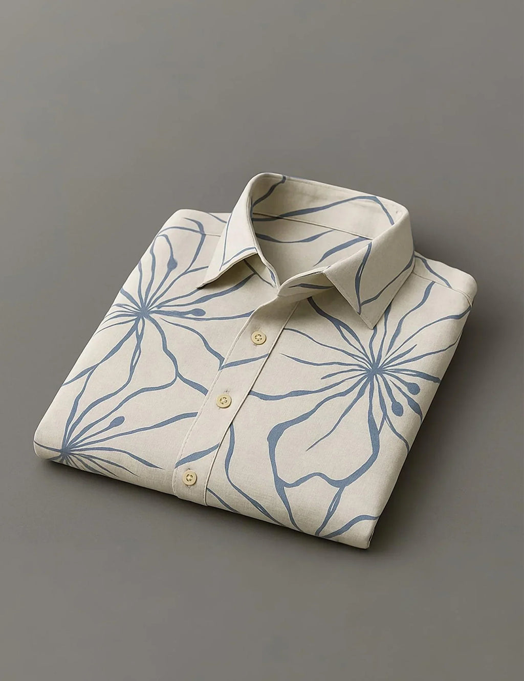 Botanical White Printed Mens Half Sleeves Shirts Exclusive - XPST