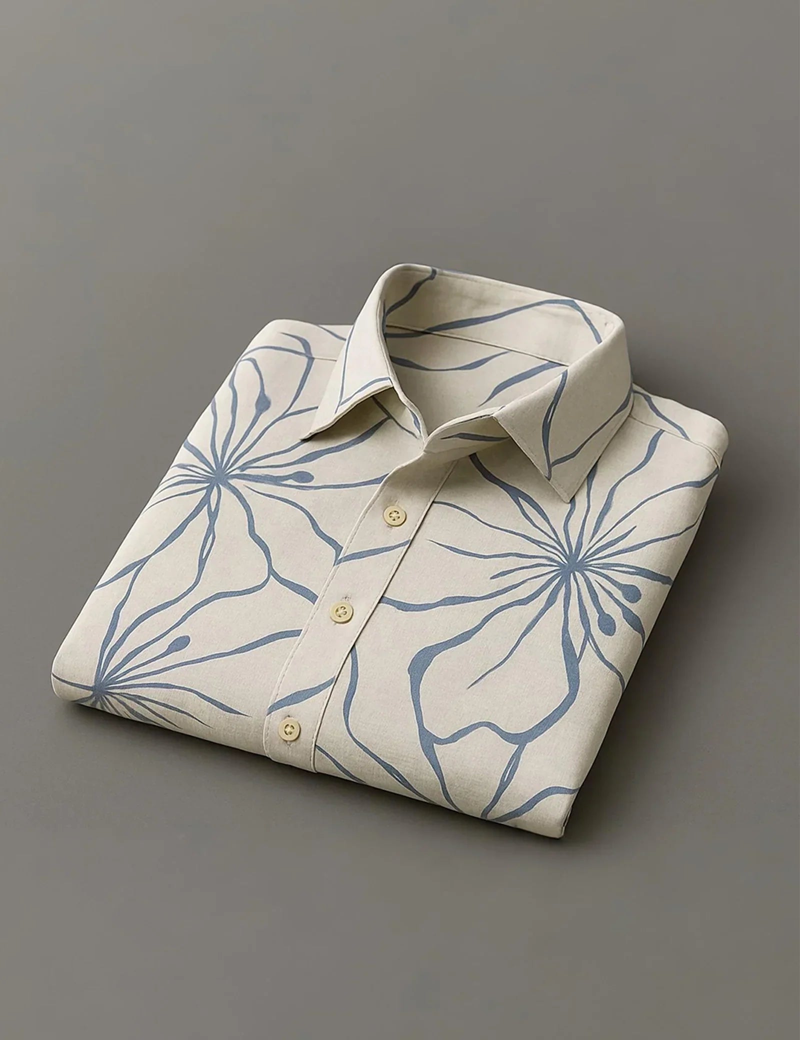 Botanical White Printed Mens Half Sleeves Shirts Exclusive - XPST