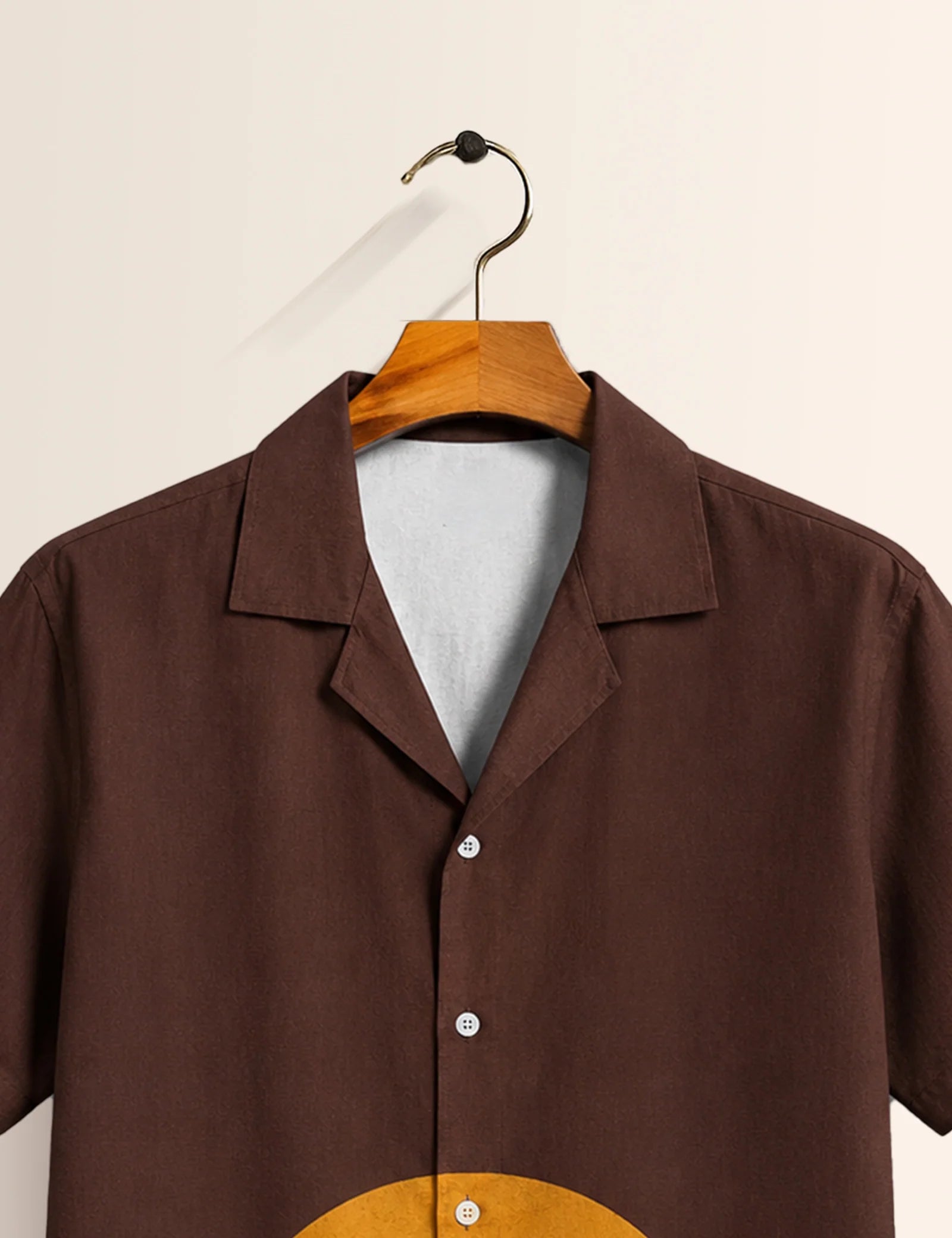 Brown Camel Printed Unisex Half Sleeves Shirt