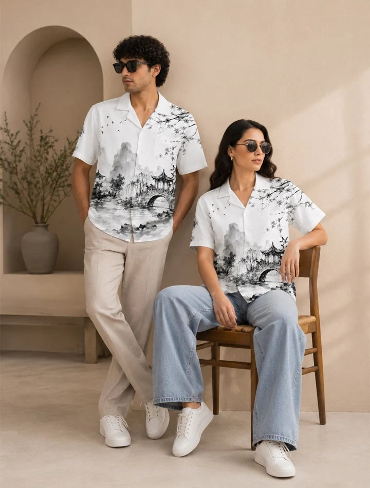 BW Lake Printed Unisex Half Sleeves Shirt