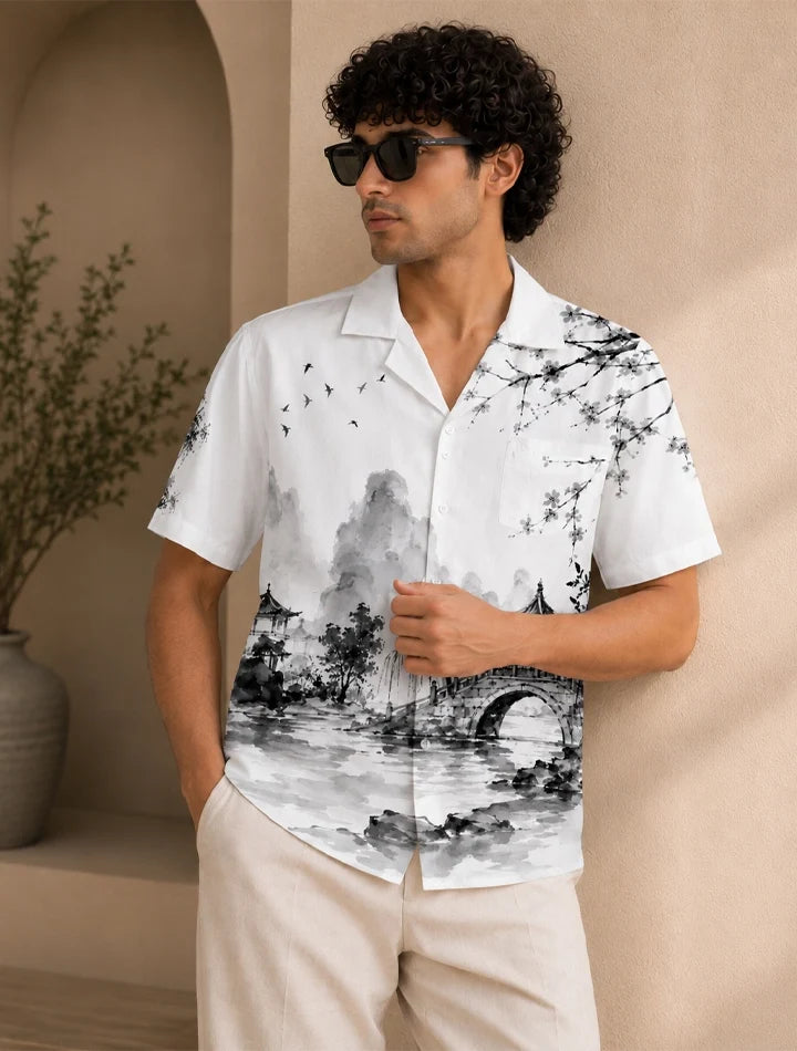 BW Lake Printed Unisex Half Sleeves Shirt