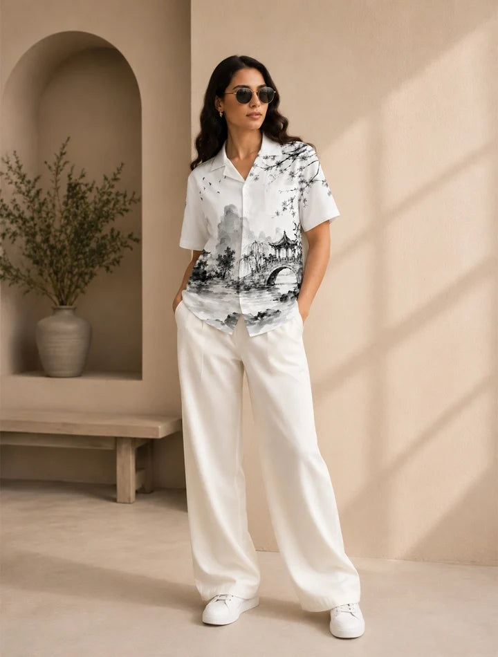 BW Lake Printed Unisex Half Sleeves Shirt