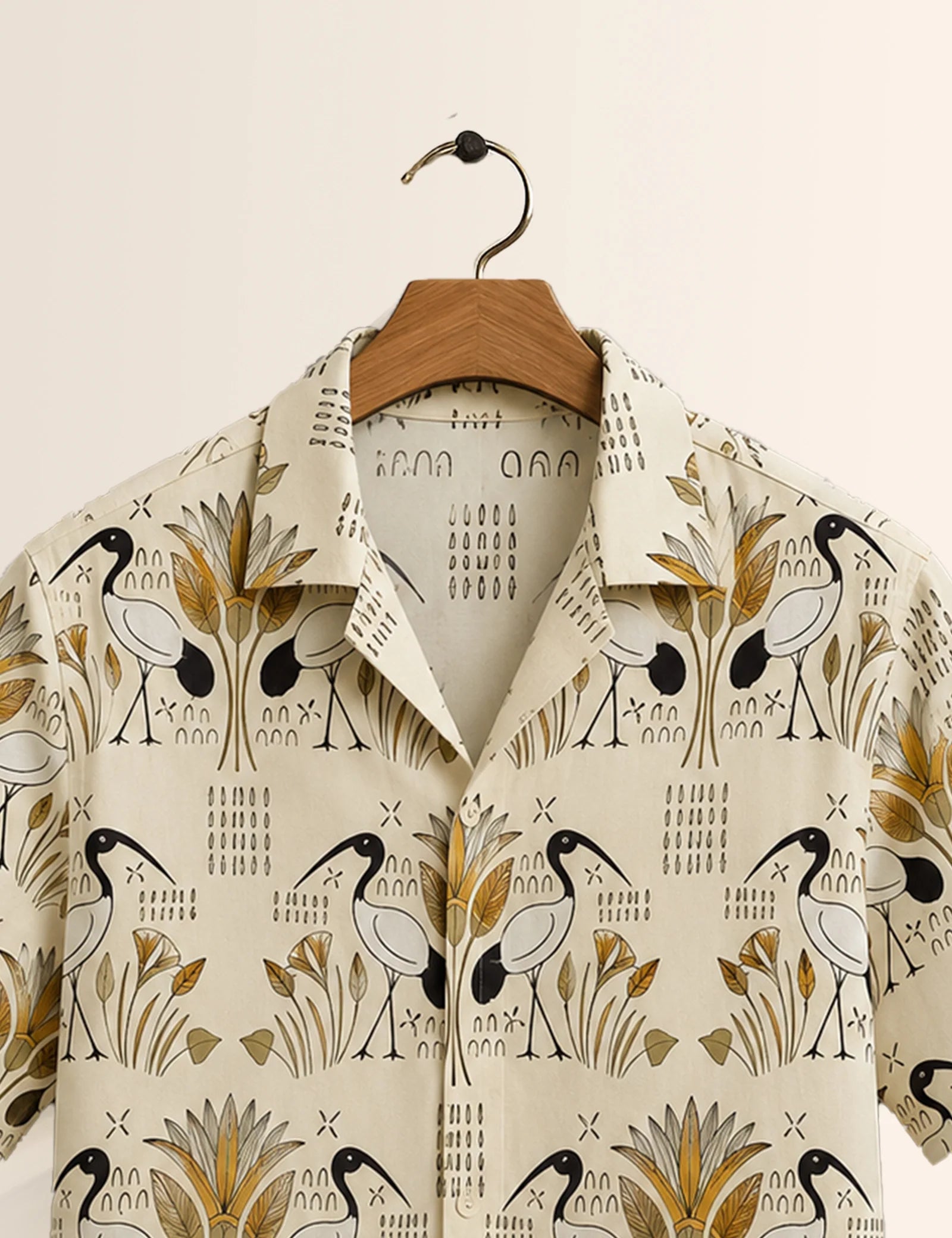 Cream Badak Printed Unisex Half Sleeves Shirt