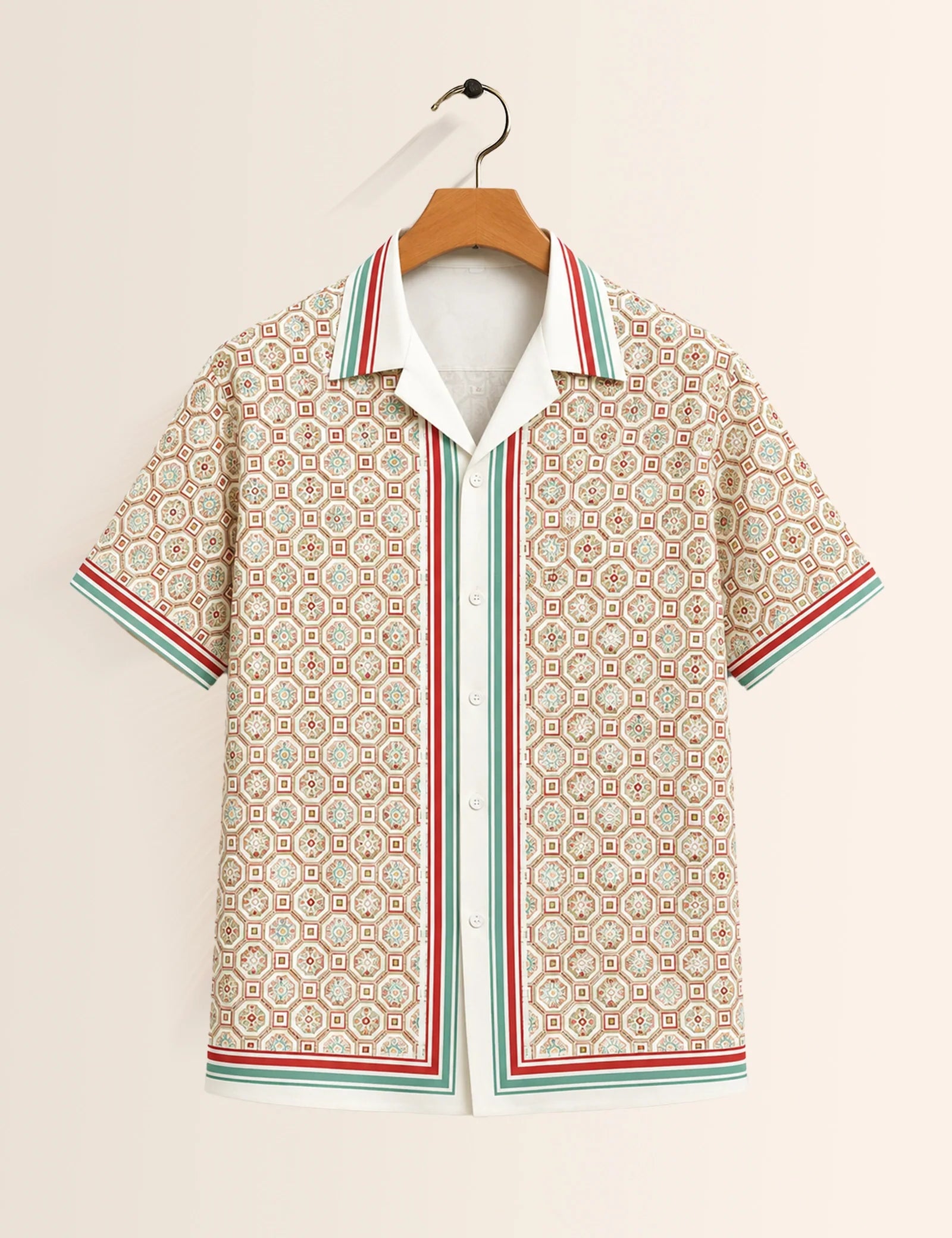 Cream Gucchi Printed Unisex Half Sleeves Shirt