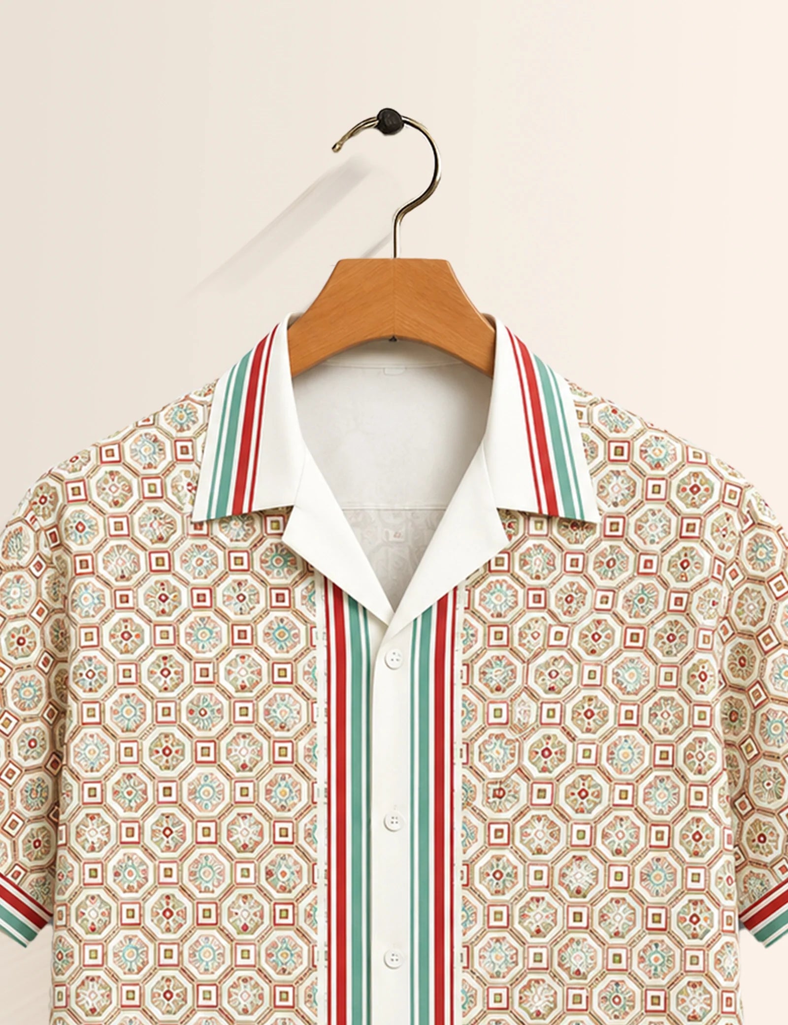 Cream Gucchi Printed Unisex Half Sleeves Shirt
