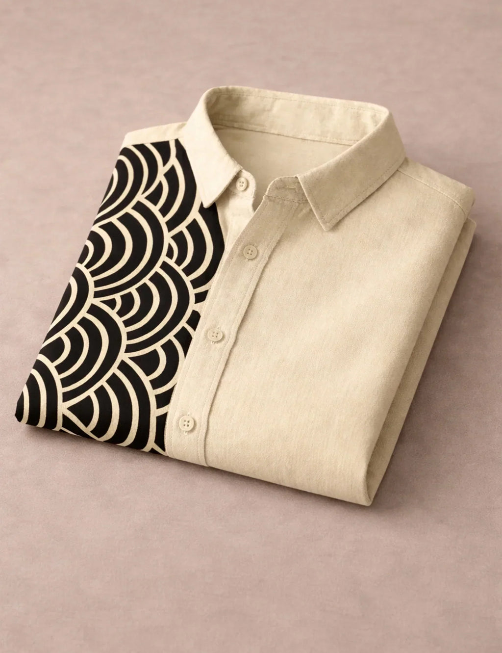 Cream Scales Printed Mens Half Sleeves Shirts Exclusive - XPST
