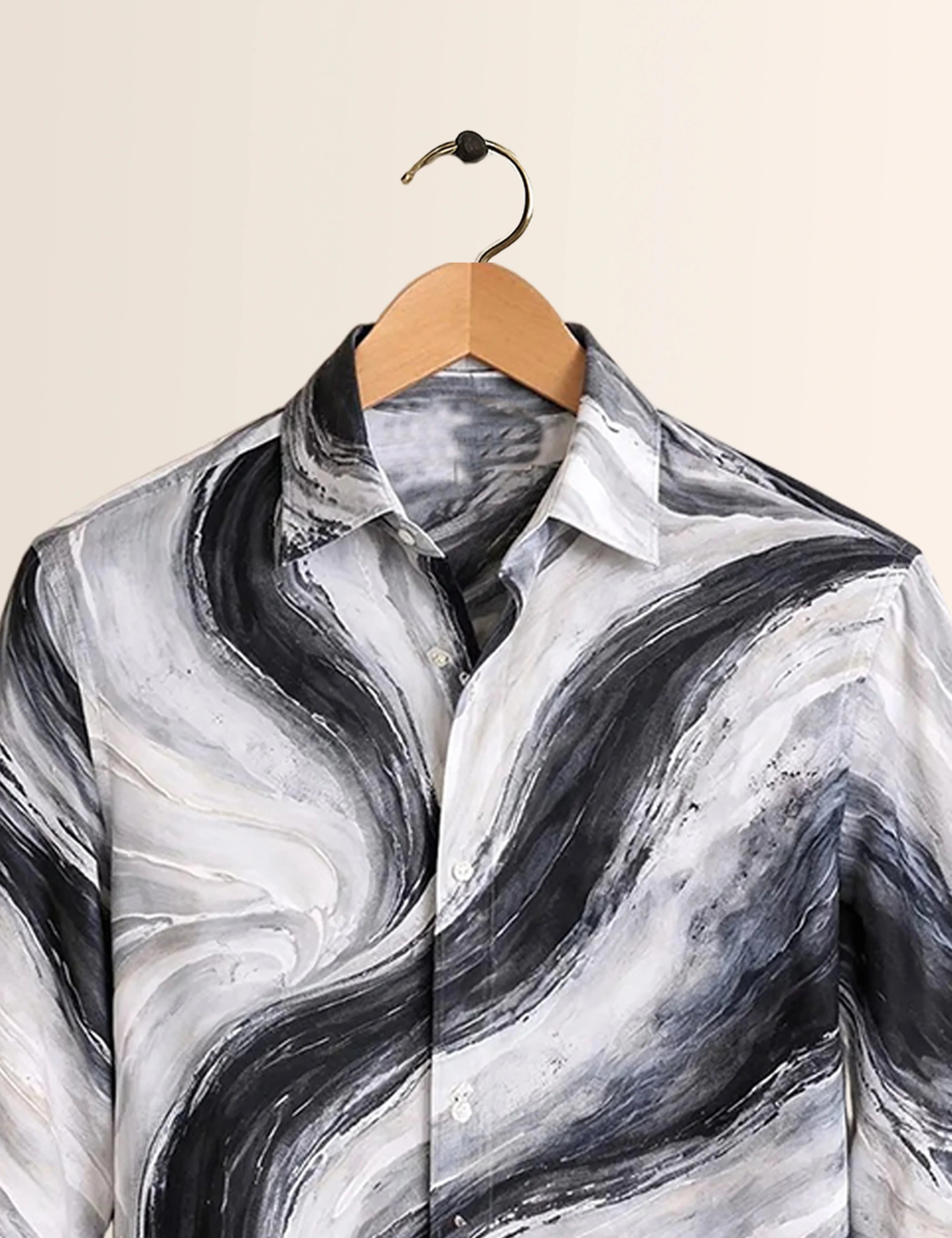 Black Wavy Type Full Sleeves Shirts - XPST