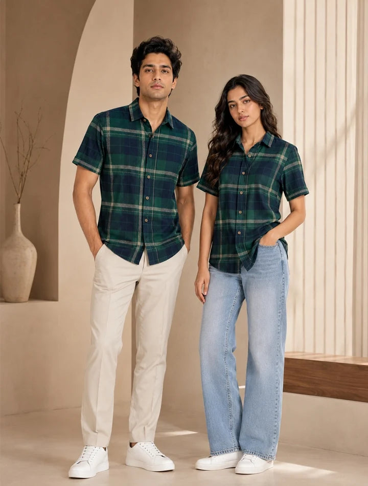 Green Box Printed Unisex Half Sleeves Shirt