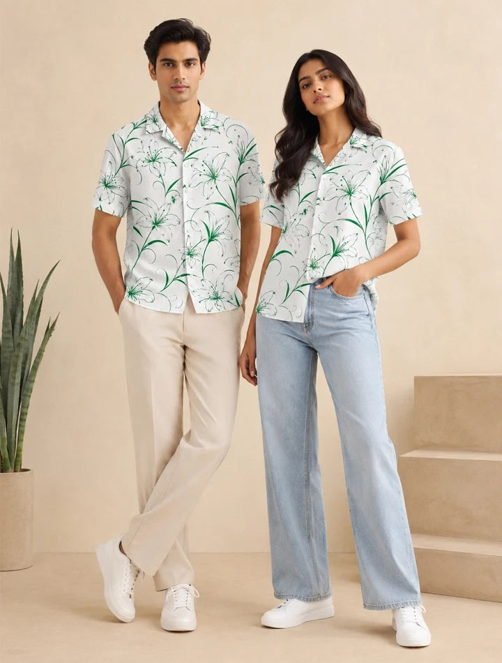 Green Grass Printed Unisex Half Sleeves Shirt