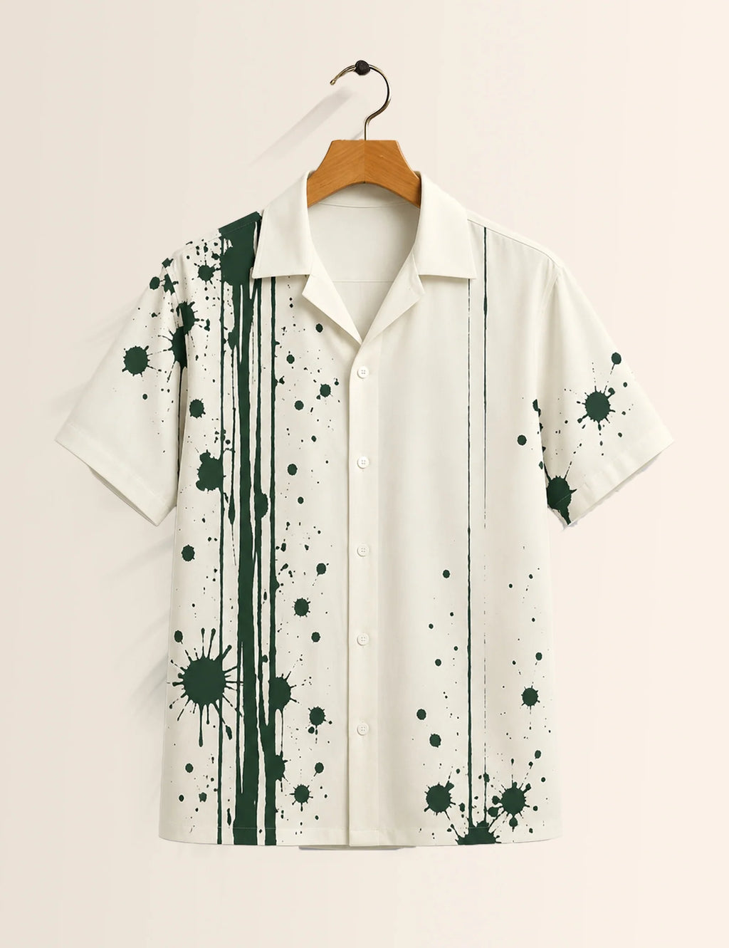 Green Splash Printed Unisex Half Sleeves Shirt