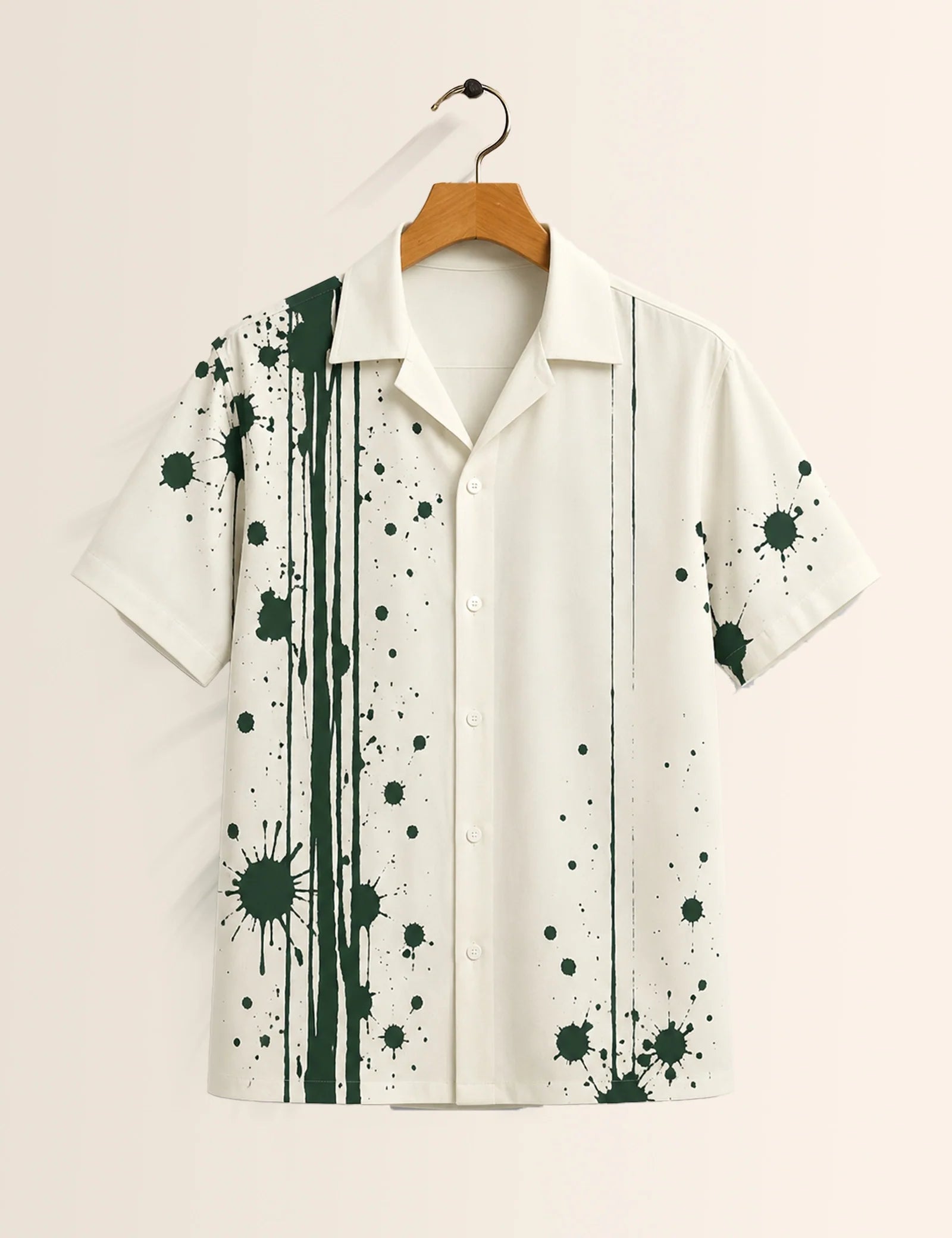 Green Splash Printed Unisex Half Sleeves Shirt
