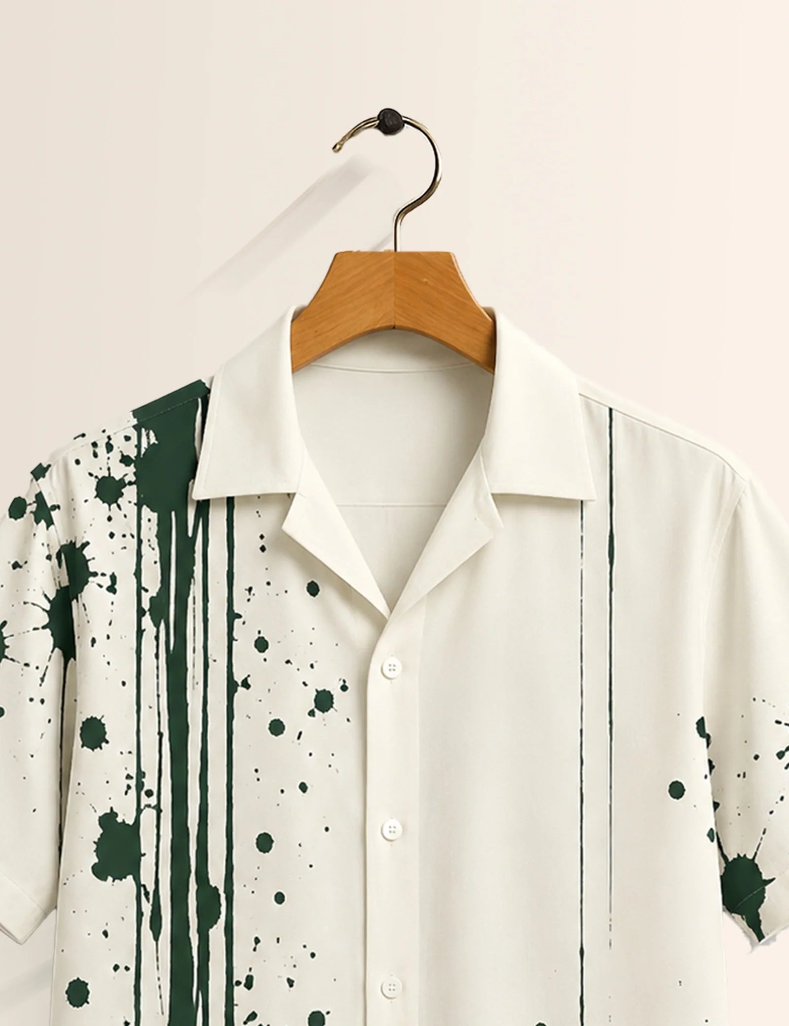 Green Splash Printed Unisex Half Sleeves Shirt