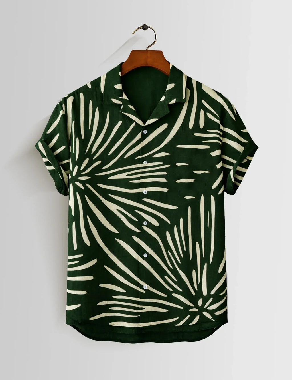 Tropical Green Printed Mens Half Sleeves Shirts Exclusive - XPST