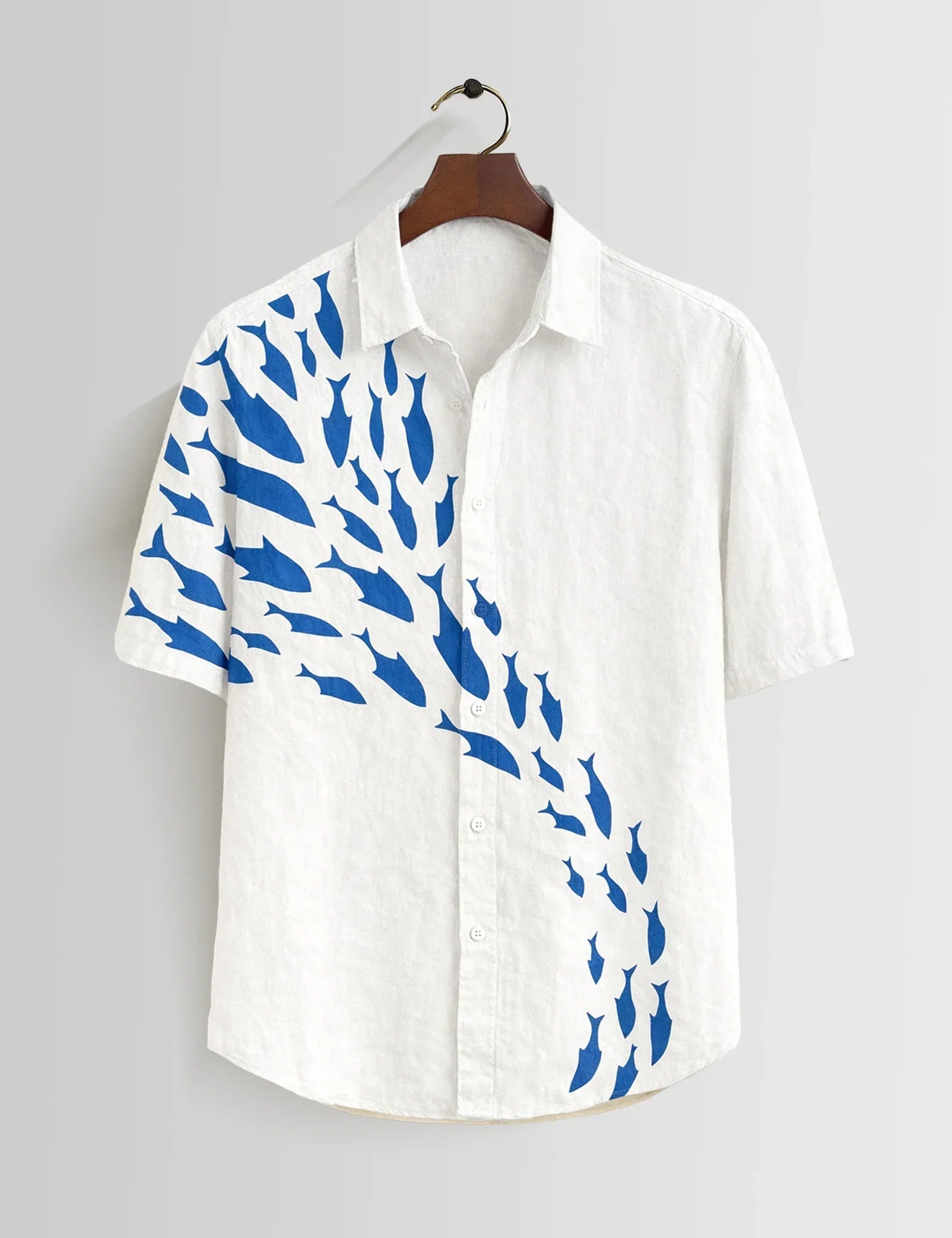 White Dolphin Printed Mens Half Sleeves Shirts Exclusive - XPST