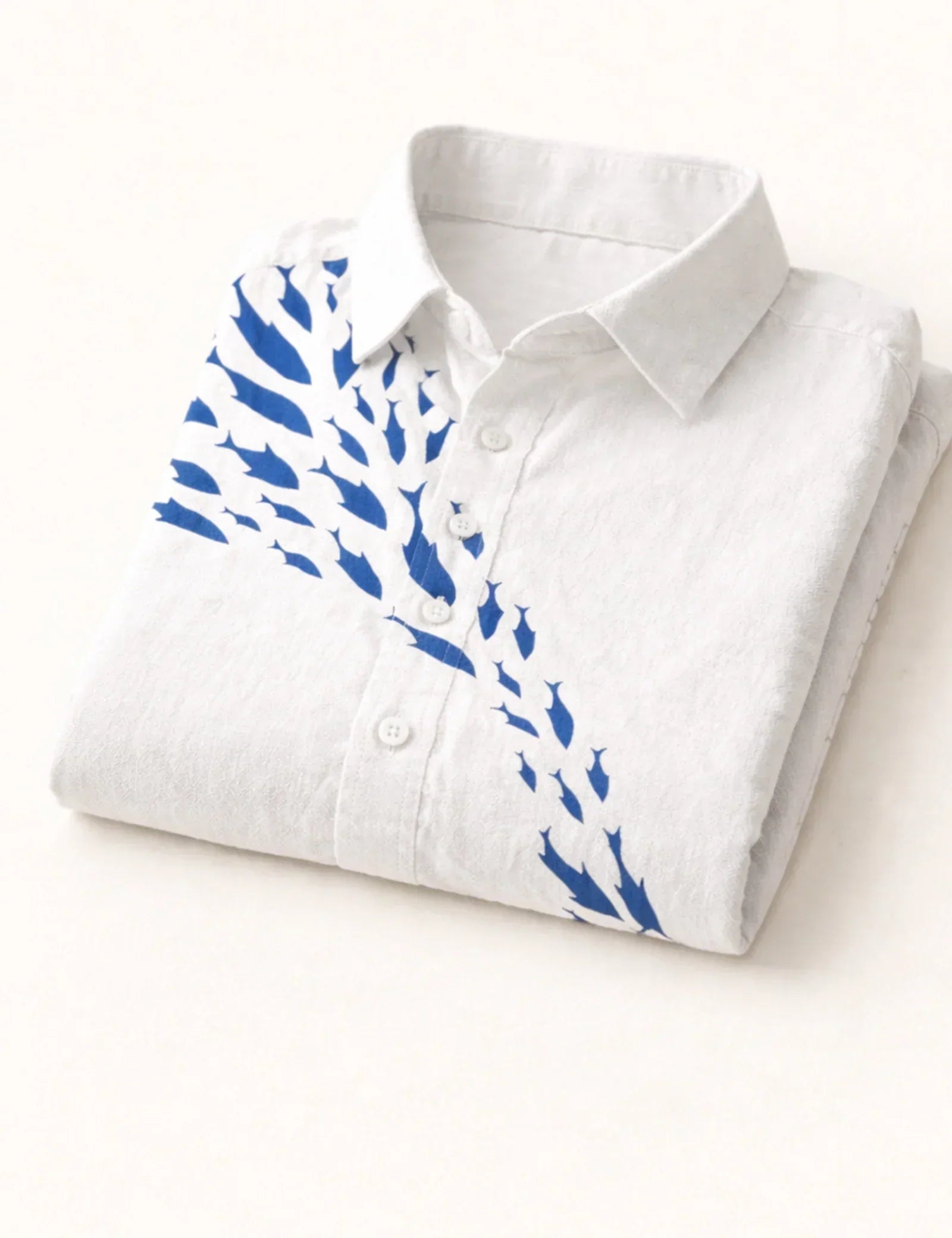 White Dolphin Printed Mens Half Sleeves Shirts Exclusive - XPST