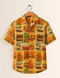 Yellow Printed Unisex Half Sleeves Shirt