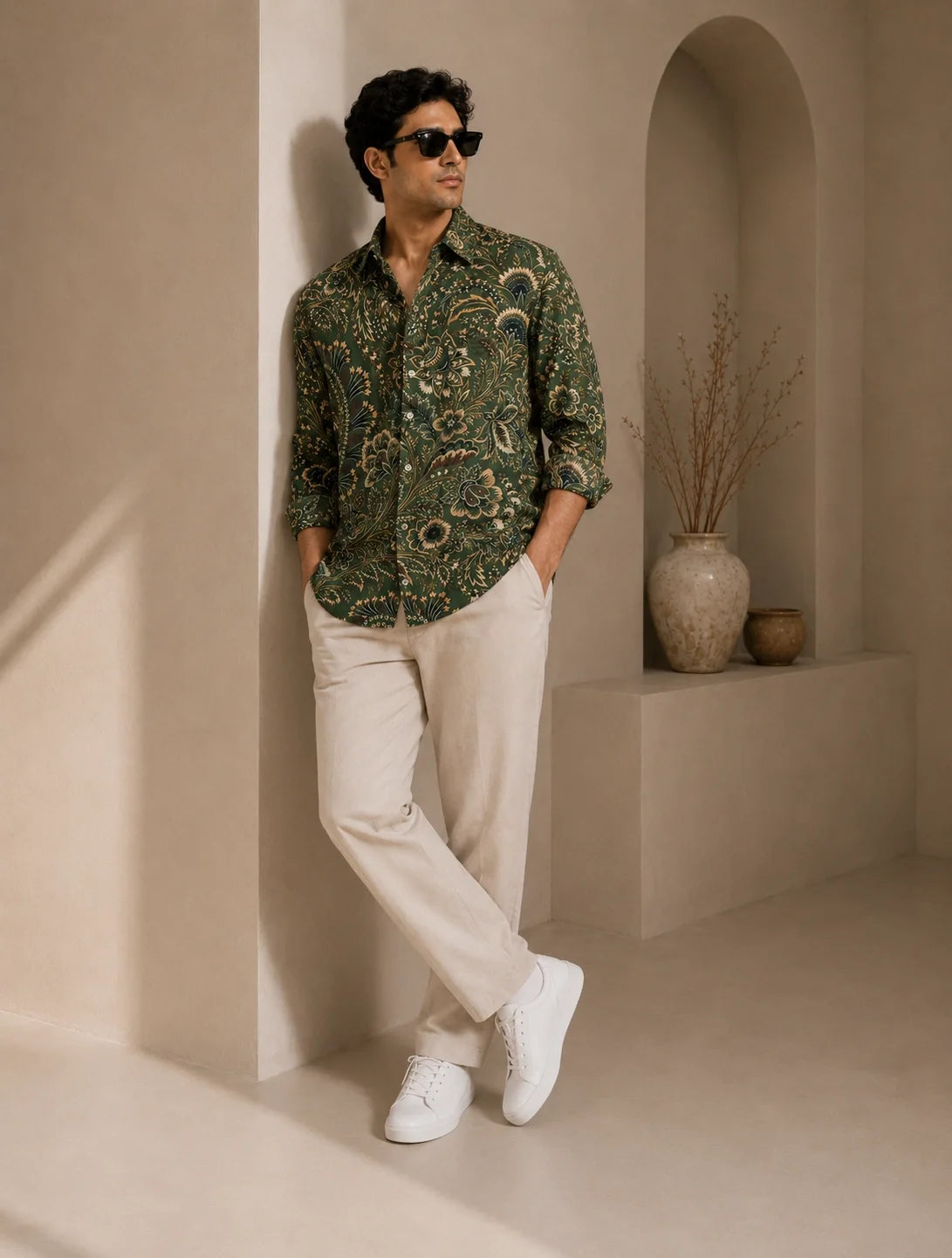 Green Mandala Type Full Sleeves Shirts - XPST