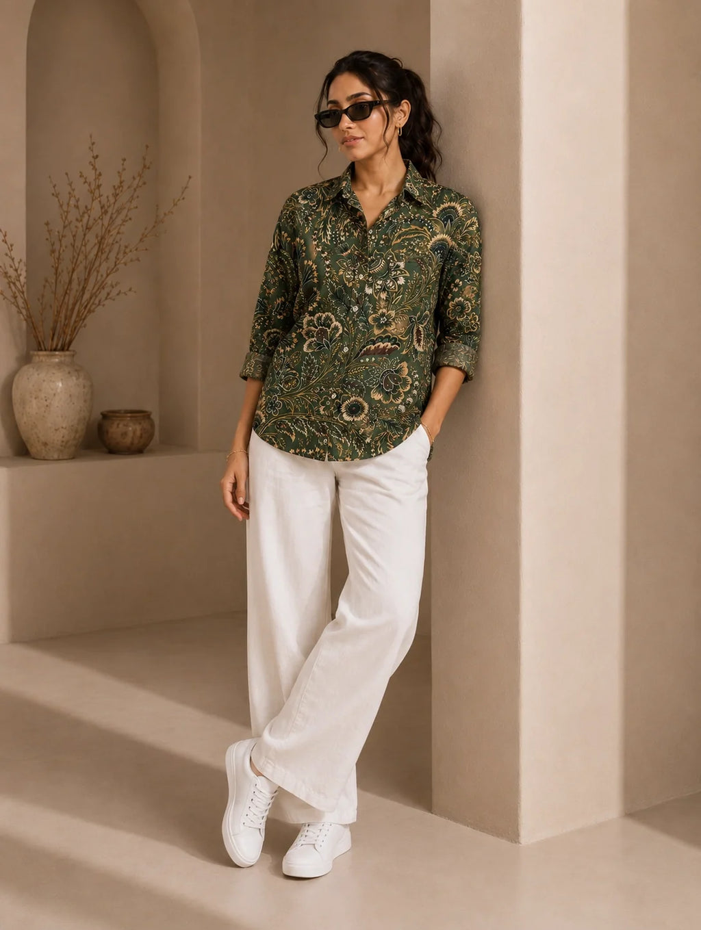 Green Mandala Type Full Sleeves Shirts - XPST