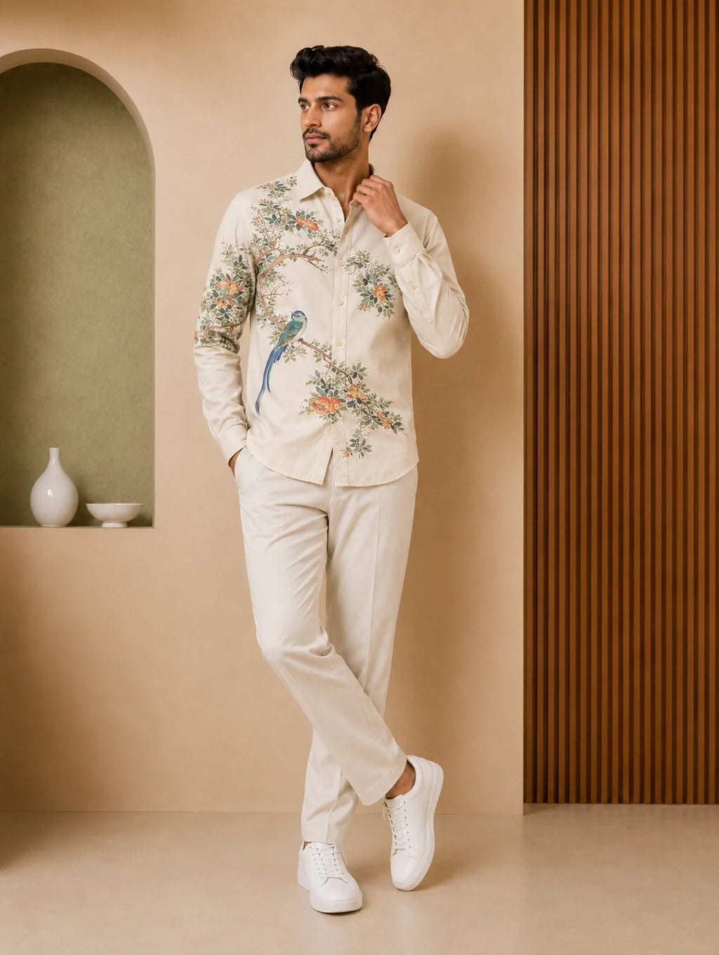 Green Parrot Type Full Sleeves Shirts - XPST