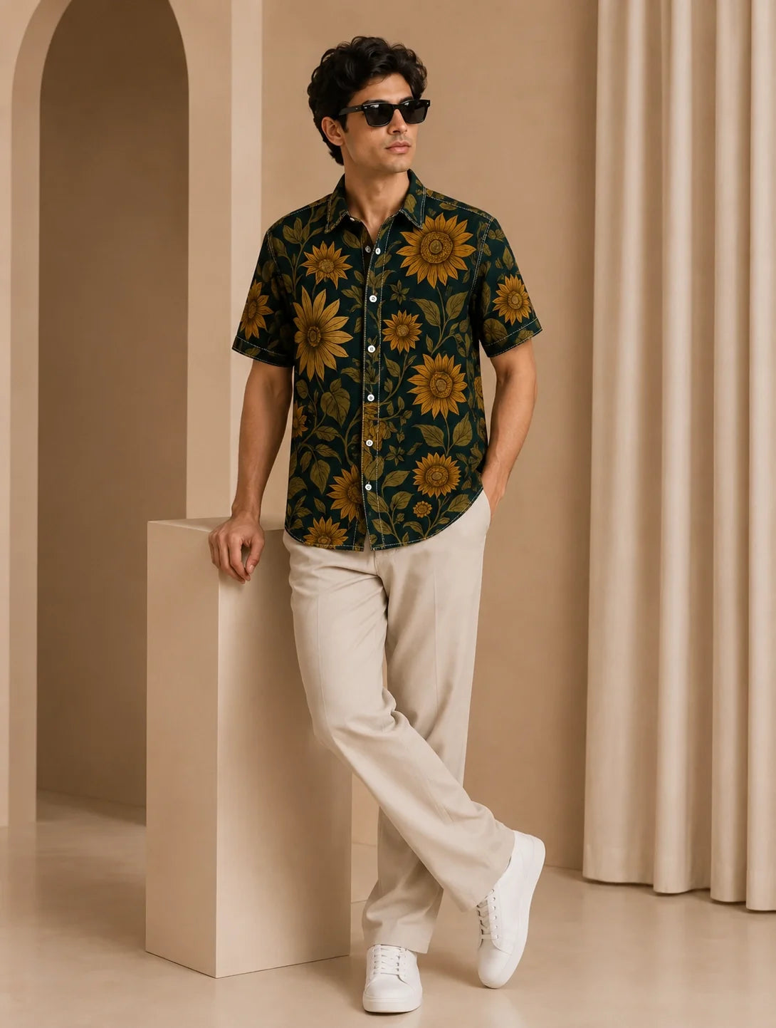 Mandala Floral Printed Mens Half Sleeves Shirts Exclusive - XPST