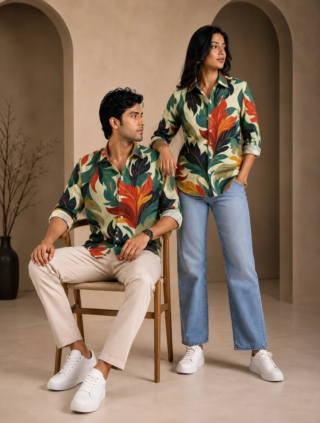 Multi Feather Printed Mens Half Sleeves Shirts Exclusive - XPST