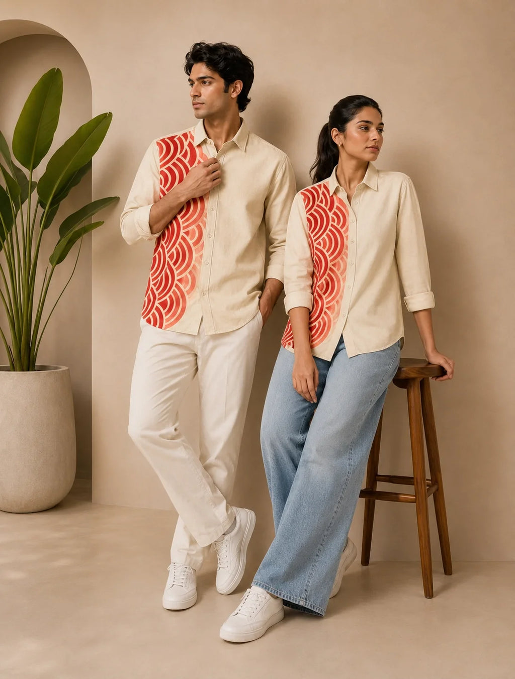 Red Scales Printed Mens Half Sleeves Shirts Exclusive - XPST