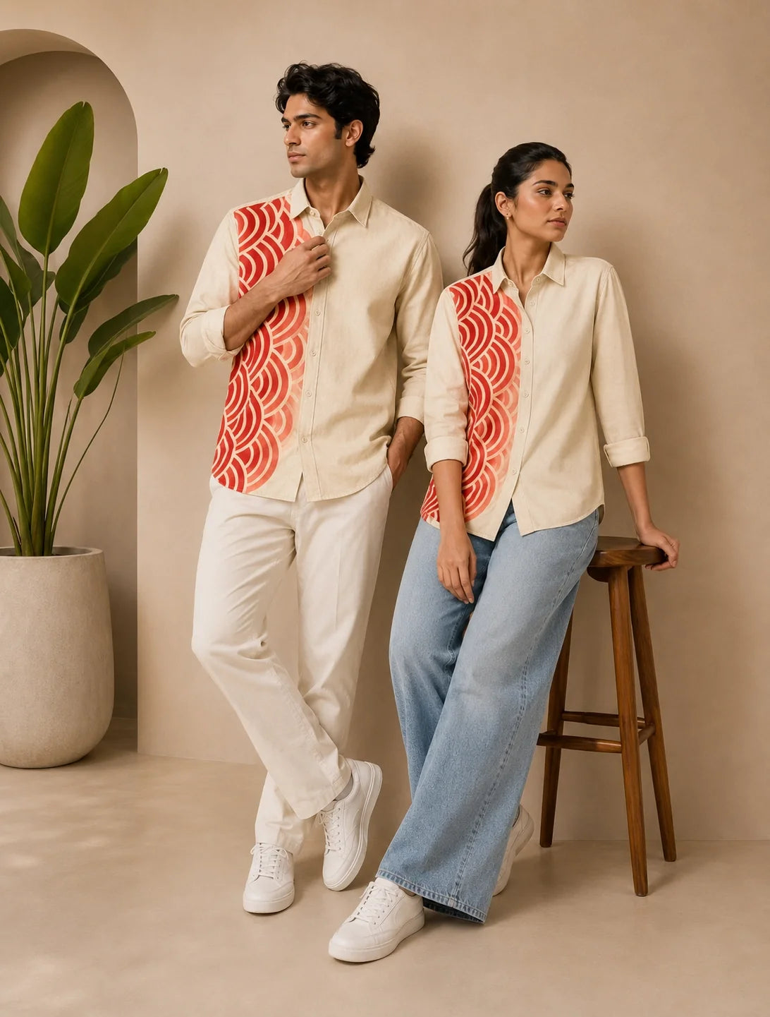 Red Scales Printed Mens Half Sleeves Shirts Exclusive - XPST