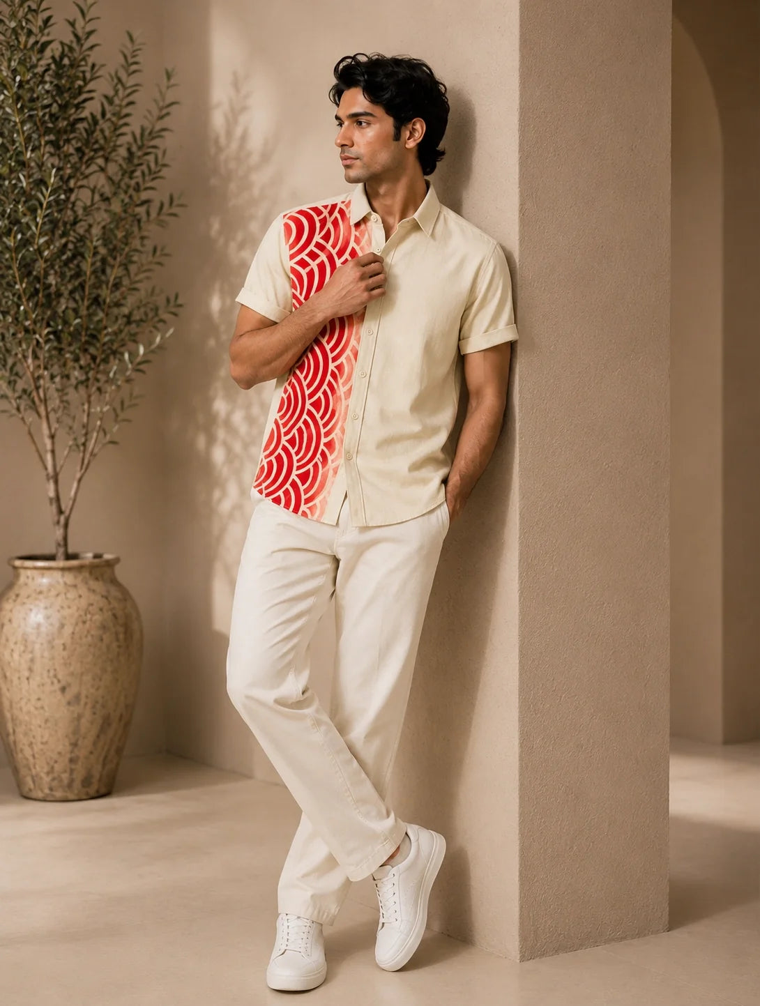Red Scales Printed Mens Half Sleeves Shirts Exclusive - XPST